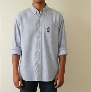 Vtg Warner Bros. Studio Store Looney Tunes Striped Button Down Shirt Men's Sz M